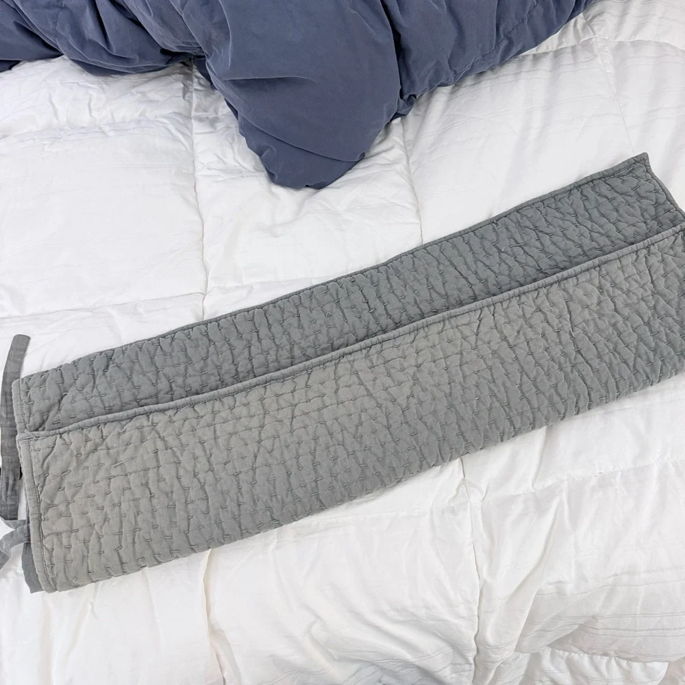 Pottery Barn Pick-Stitch Handcrafted Cotton Linen Quilted Sham